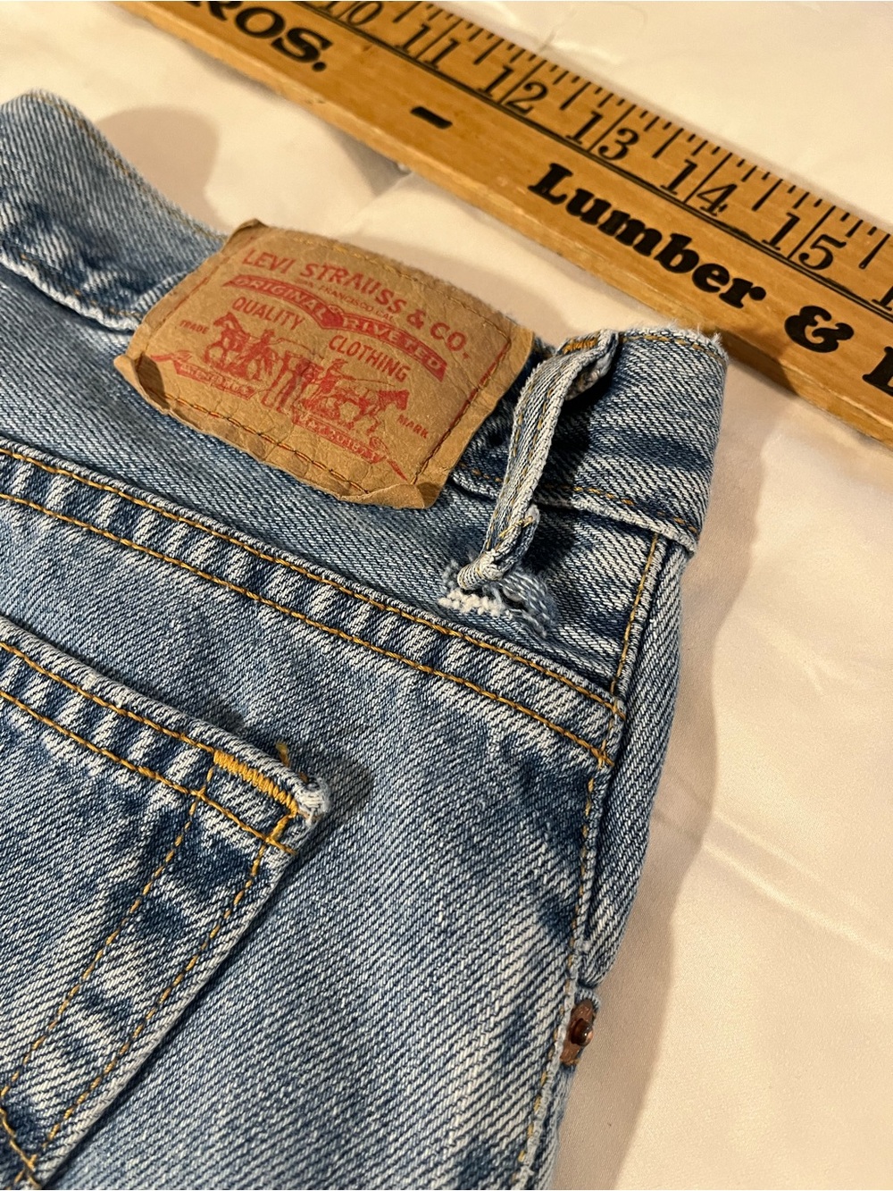 Levi's Light Blue Denim Jean Shorts - Picture 4 of 6